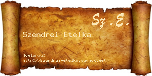 Szendrei Etelka névjegykártya
